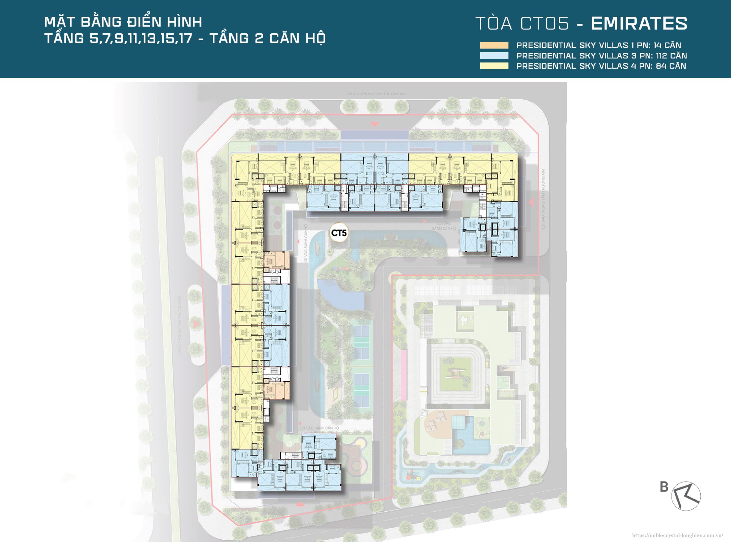 Mặt Bằng Toà CT5 Noble Crystal Long Biên