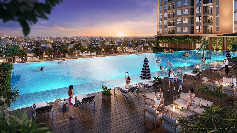 Bể bơi tọa lạc tại tầng 4 cho cư dân thư giãn